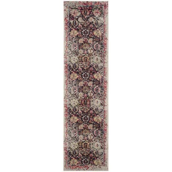 Monaco Power Loomed Rectangle Rug- Grey - Multi- 2 ft. 2 in. x 8 ft., Safavieh, Mfr#: MNC206G-28